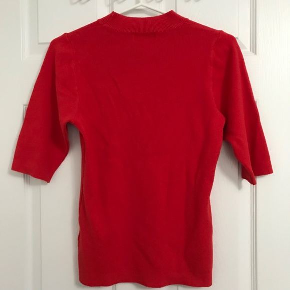 Molly Bracken Crew Neck Top Blouse L/XL Half Sleeve Red - Picture 2 of 4